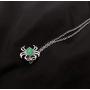 DMOMSA Classic gem Green Lucky Crab Pendant Necklace Charm Jewelry, Suitable for Female Birthday Gifts, Valentines Day, Mothers Day