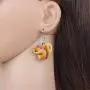 NEWEI Acrylic Cartoon Gold Squirrel Earrings Dangle Drop For Women Kids Animal Ornaments Jewelry Gift Charm