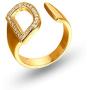SUNXN Gold Bold Initial Letter Ring Open Alphabet Ring Adjustable for Women Men Teen Girls Statement Rings Party 18K Gold Plated CZ Ring Bands Letter A to Z