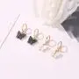 FUTIMELY Butterfly Hoop Earring Pendant Necklace,Acrylic Animal Butterfly Necklace Huggie Drop Earrings Set,Simple Charm Colour Suit for Women Teens Girls