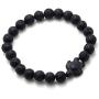 Heavstjer Yoga 8mm Lava Rock Onyx Turquoise Stone Bead Bracelet Turtle Charm Bracelet