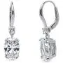 BERRICLE Rhodium Plated Sterling Silver Oval Cut Cubic Zirconia CZ Solitaire Leverback Anniversary Fashion Dangle Drop Earrings BERRICLE Rhodium Plated Sterling Silver Oval Cut Cubic Zirconia CZ Solitaire Leverback Anniversary Fashion Dangle Drop Earrings