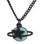 Lux Accessories Enamel Planet Saturn Star BFF Best Friend Necklaces (2pcs)