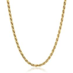 Amazon Essentials Gold or Rhodium Plated Sterling Silver Diamond Cut Rope Chain Necklace