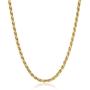 Amazon Essentials Gold or Rhodium Plated Sterling Silver Diamond Cut Rope Chain Necklace