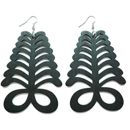 Adinkra Symbols Icons Endurance and Resourcefulness African Ghanaian Women Fashion Jewelry Big Long Dangle Earrings