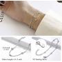ChicSilver 925 Sterling Silver Simple Durable Cuban Link/Figaro/Twist Rope/Bead Chain Bracelet for Women Teen Girls(with Gift Box)