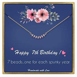IEFLIFE Birthday Gifts for Women Girls - Crystal Beads Necklace Happy Birthday Necklaces Beaded Bar Necklace 12th 13th 14th 15th Sweet 16 17th 18th 19th 20th 21st 25th Birthday Gifts