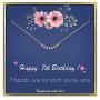IEFLIFE Birthday Gifts for Women Girls - Crystal Beads Necklace Happy Birthday Necklaces Beaded Bar Necklace 12th 13th 14th 15th Sweet 16 17th 18th 19th 20th 21st 25th Birthday Gifts