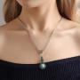 coadipress Ethnic Bohemian Tibetan Alloy Earrings and Necklace Set for Women Girls Vintage Water Teardrop Drop Blue Crystal Oval Turquoise Resin Boho Dangle Gift Jewelry