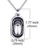 Elfasio Scarab Eye of Horus Egypt Necklace for Men Stainless Steel Both Sided Ancient Egyptian Symbol Protection Pendant Chain Set 18-30 inch