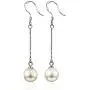 Injoy Jewelry Elegant Dangling Faux Pearl Long Drop Earrings Hypoallergenic for Womens Girls