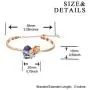 AOBOCO Sterling Silver Blue Purple Rose Flower Heart Bangle Bracelet Embellished with Crystals from Austria, Fine Anniversary Birthday Rose Flower Jewelry Gifts for Wife Girlfriend Daughter Mom