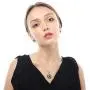 AILUOR Fashion Waterdrop Crystal Jewelry Set, Retro Vintage Celtic Knot Waterdrop Green Gemstone Water Drop Pendant Necklace Stud Earrings Jewelry Set for Women Mother Bridal Wedding