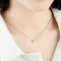 Necklaces for Womens Teen Girls, Sterling Silver Necklace, Jewelry Cute Necklaces of Letter Necklace for Women, 18 inch Dainty Initial Engrave Heart Necklaces for Women with Small Jewelry Box