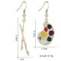 DAMLENG Charm Chic Artist Matte Gold Palette Paint Brush Dangle Drop Earrings for Women Girls Artist Art Teacher Statement Jewelry Gifts