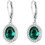 AOBOCO Halo Earrings Sterling Silver Leverback Earrings Embellished with Crystal from Austria, Hypoallergenic Dangle Drop Earrings, Fine Jewelry Gifts for Women