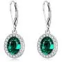 AOBOCO Halo Earrings Sterling Silver Leverback Earrings Embellished with Crystal from Austria, Hypoallergenic Dangle Drop Earrings, Fine Jewelry Gifts for Women