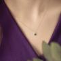 GELIN 14k Yellow Gold Shamrock Clover Irish with Green Stone Pendant Chain Necklace for Women, 18''