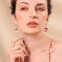 DAMLENG 3D Lifelike Red Apple Earrings Heart Half Apple Fruits Dangle Earrings for Women Girls Statement Jewelry