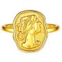 ChicSilver 925 Sterling Silver Vintage Signet Rings for Men Women, Oxidized Queen Elizabeth Ⅱ Coin Ring Statement Ring Adjustable, Silver/Gold(with Gift Box)