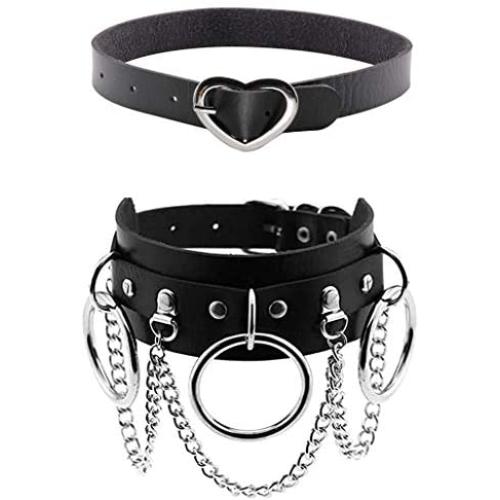 Xjoyous PU Leather Choker Collar Necklace, Vintage Gothic Punk Rock Rivet Necklace for Women and Girls Accessory