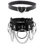 Xjoyous PU Leather Choker Collar Necklace, Vintage Gothic Punk Rock Rivet Necklace for Women and Girls Accessory