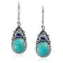 Southwestern Style Multi Stones Stabilized Turquoise Oval Lapis Leverback Dangle Earrings For Women 925 Sterling Silver Southwestern Style Multi Stones Stabilized Turquoise Oval Lapis Leverback Dangle Earrings For Women 925 Sterling Silver