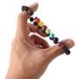 LOYALLOOK 6-12PCS Lava Stone Bracelet Chakras Bead Natural Stone Bracelet Oil Diffuser Bracelet