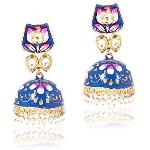 Indotribe Bollywood Earrings Jhumka Earrings For Women Indian Earrings For Women Jhumka Earrings Meenakari Earrings Indian Jewelry For Women Earrings Indian Jhumka Earrings Indian Earrings