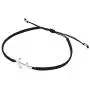 AeraVida Anchor of Hope .925 Sterling Silver Cotton Rope Adjustable Wrist Pull Bracelet
