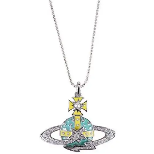 Vivienne Westwood Large blue meteor necklace with exclusive box and paper bag Vivienne Westwood Large blue meteor necklace with exclusive box and paper bag