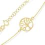 GELIN 14k Solid Gold Tree of Life Link Chain Adjustable Bracelet for Women