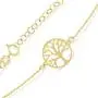 GELIN 14k Solid Gold Tree of Life Link Chain Adjustable Bracelet for Women GELIN 14k Solid Gold Tree of Life Link Chain Adjustable Bracelet for Women