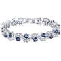 Feraco Blue Tennis Cubic Zirconia Bracelet for Mom Daughter Womens Classic 14K Plated Sapphire Bangle Crystal Jewelry Gifts