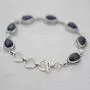 NOVICA Lapis lazuli .925 Sterling Silver Link Bracelet 7.5'', Caressing Rain in Blue