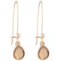 Lux Accessories Rose Goldtone Teardrop Champagne Stone Multi Earring Set 3PC