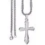 Elfasio Jewelry Stainless Steel Cross Pendant Necklace Mens Boys Chain Silver Tone 18-30inch Elfasio Jewelry Stainless Steel Cross Pendant Necklace Mens Boys Chain Silver Tone 18-30inch