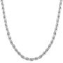 Savlano 925 Sterling Silver 3.5mm Solid Italian Rope Diamond Cut Twist Link Chain Necklace with Gift Box for Men & Women - Made in Italy