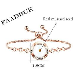 FAADBUK Christian Mustard Seed Bracelet Christian Gift With God All Things Are Possible Mustard Seed Jewelry Bracelet Religious Gift Jewelry For Women Girl