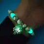 Luminous Glowing in The Dark Moon Lotus Flower Shaped Charm Bracelet for Women Natural Turquoise Stones Yoga Prayer Jewelry