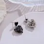 ZHUPI Crystal Trendy Stud Earrings Jewelry Heart Earrings Black Rhinestone Drop Dangle Long Earrings, Fashion Jewelry for Women Girls ZHUPI Crystal Trendy Stud Earrings Jewelry Heart Earrings Black Rhinestone Drop Dangle Long Earrings, Fashion Jewelry for Women Girls