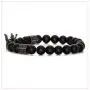 Nsitbbuery Fashion Crystal Crown Cuff Bracelet 8MM Matte Agate Stone Elastic Bracelet Nsitbbuery Fashion Crystal Crown Cuff Bracelet 8MM Matte Agate Stone Elastic Bracelet