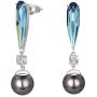 Kemstone Silver Plated Diamond and Pearl Dangle Earrings