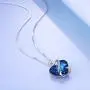 AOBOCO I Love You Mom Necklace Sterling Silver Heart Pendant Embellished with Crystals from Austria, Fine Birthday Jewelry Gifts for Mom Grandma Mother-to-be Mother-in-law Stepmom