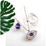 18k gold Stainless Steel Evil Eye Pendant Necklace Zircon Crystal Fashion Clavicle Lucky Necklace