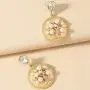 Sinkcangwu Women Earrings Statement Rhinestone Earrings Round Tree Pendant Trend Fashion Jewelry Drop Hanging Dangle Earring Charm Colorful