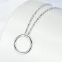 Open Circle Necklace in Yellow Gold, Rose Gold or Rhodium over 925 Sterling Silver