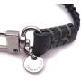 Mens Reversible Hand-Knotted Waxed Cord Bracelet - Gray & Black