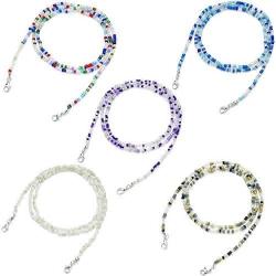 Glaring 4-6 Pack Face Mask Lanyard Chain Strap Colorful Beads Chain Holder for Women Kids Comfortable Around The Neck